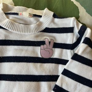 Crewcuts girls peace stripe sweater